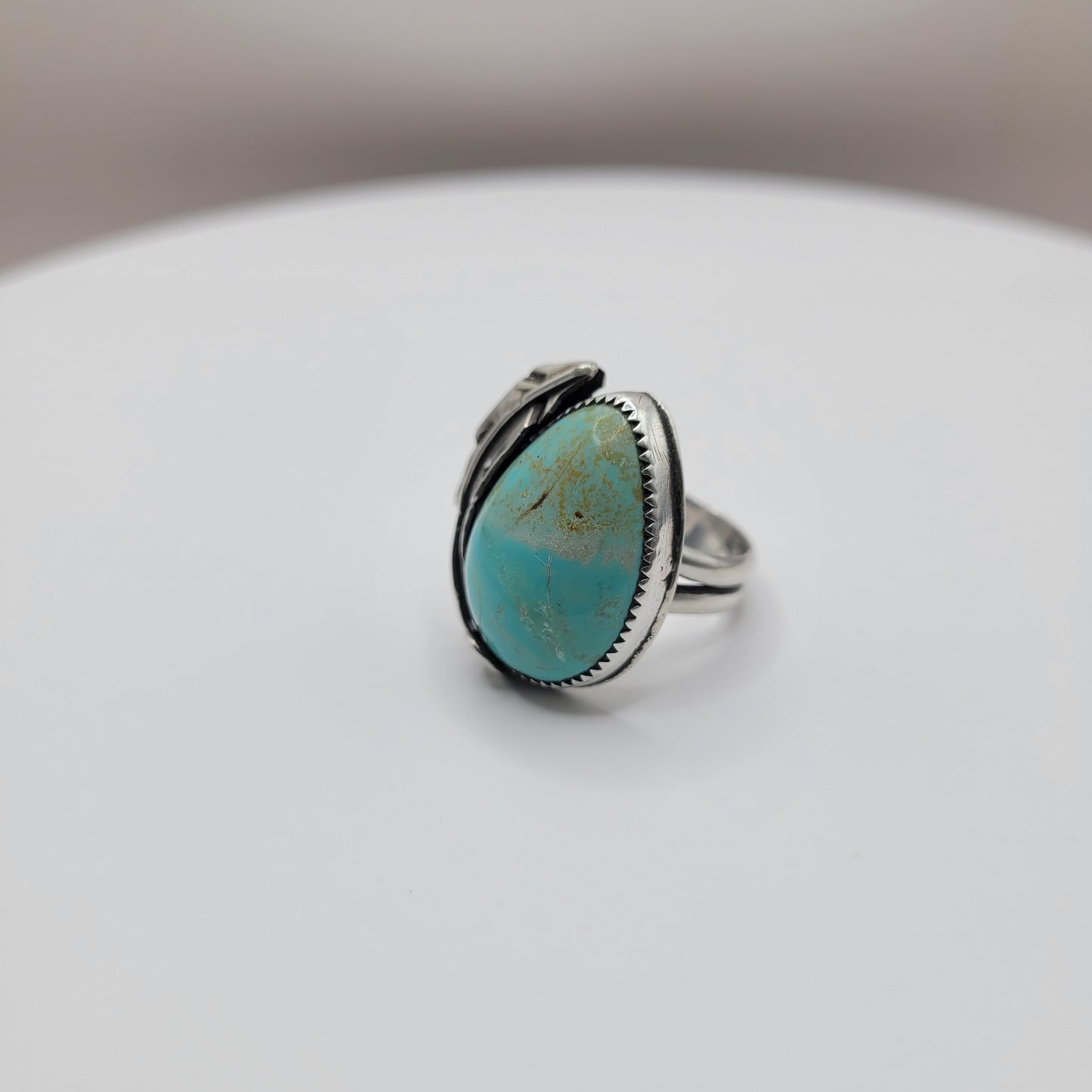 Kingman Turquoise Feather Ring