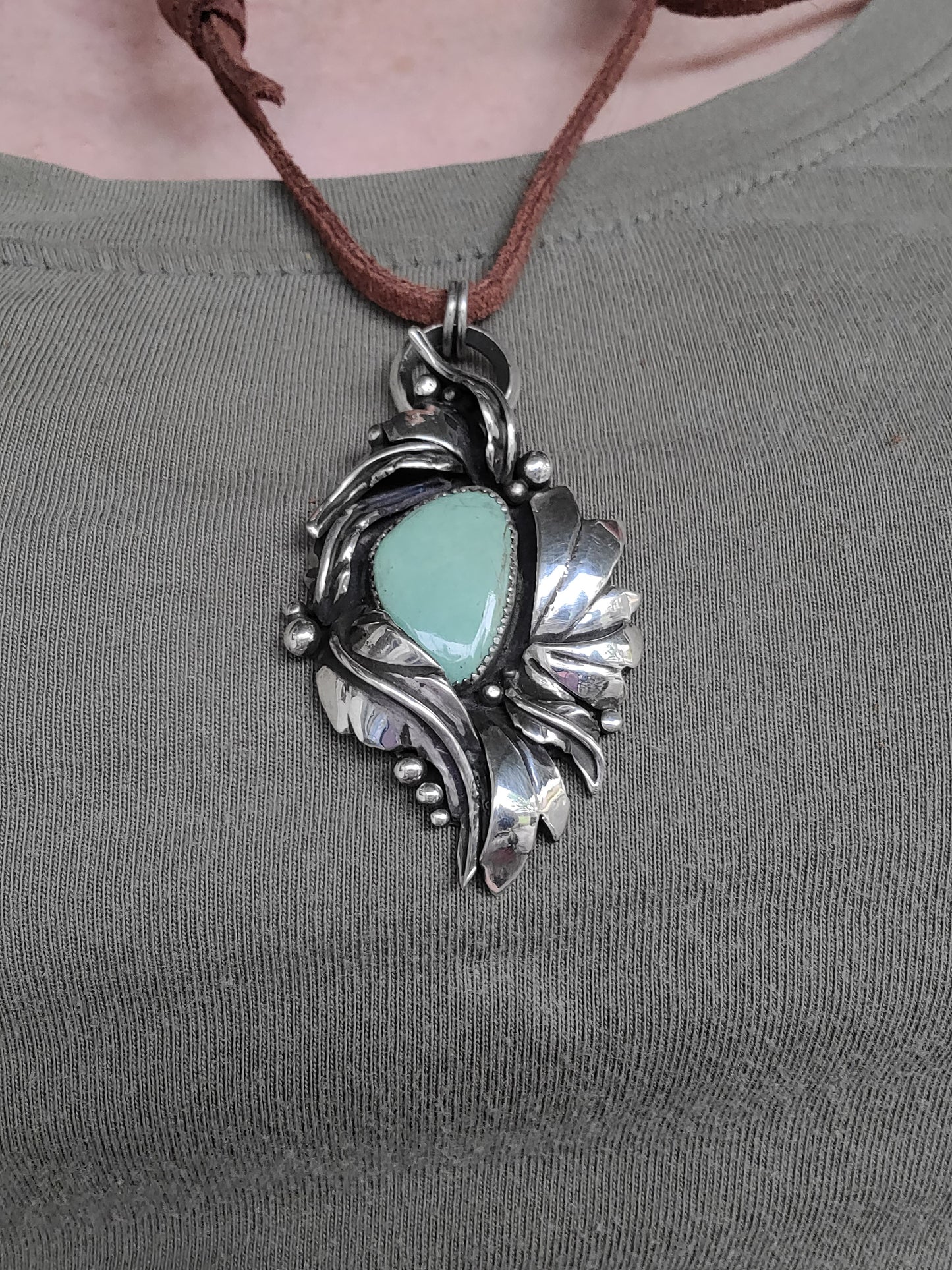 Kingman Turquoise Desert Bloom Pendant