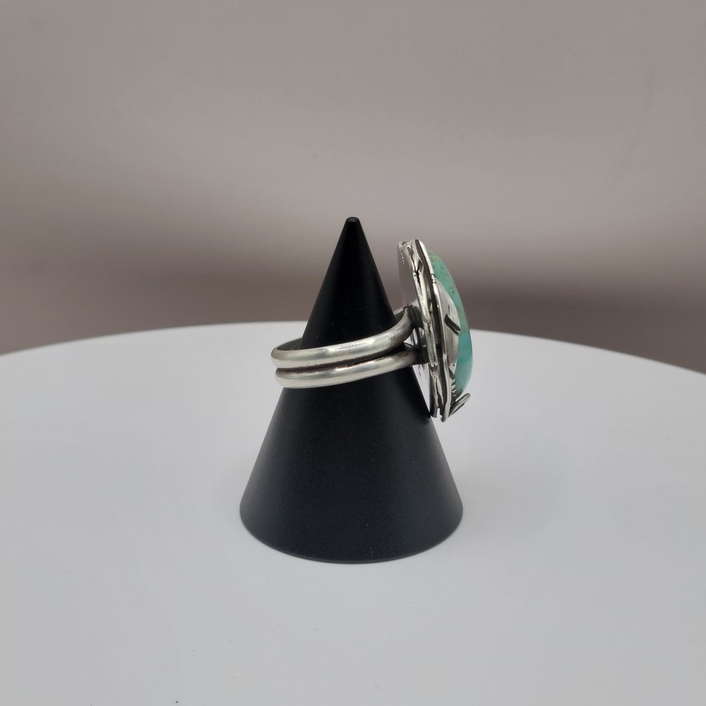 Kingman Turquoise Feather Ring