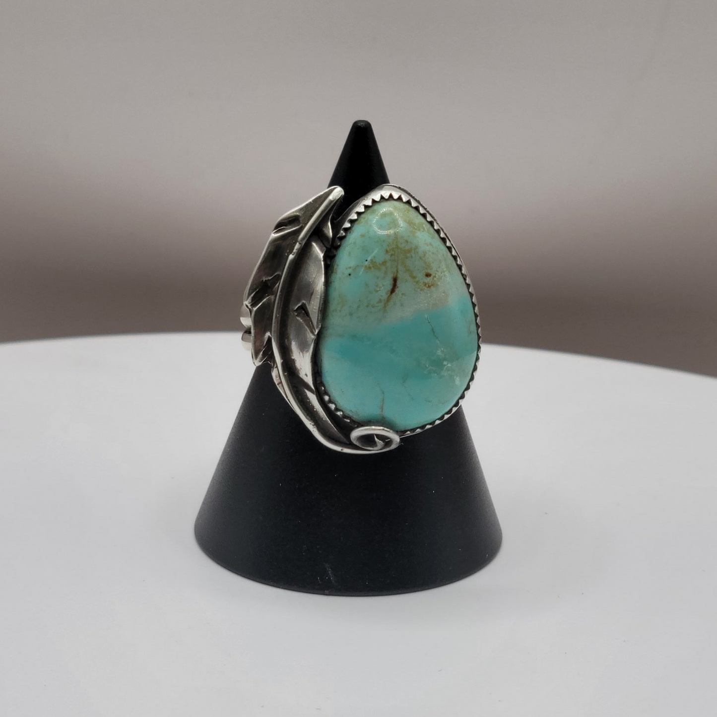 Kingman Turquoise Feather Ring
