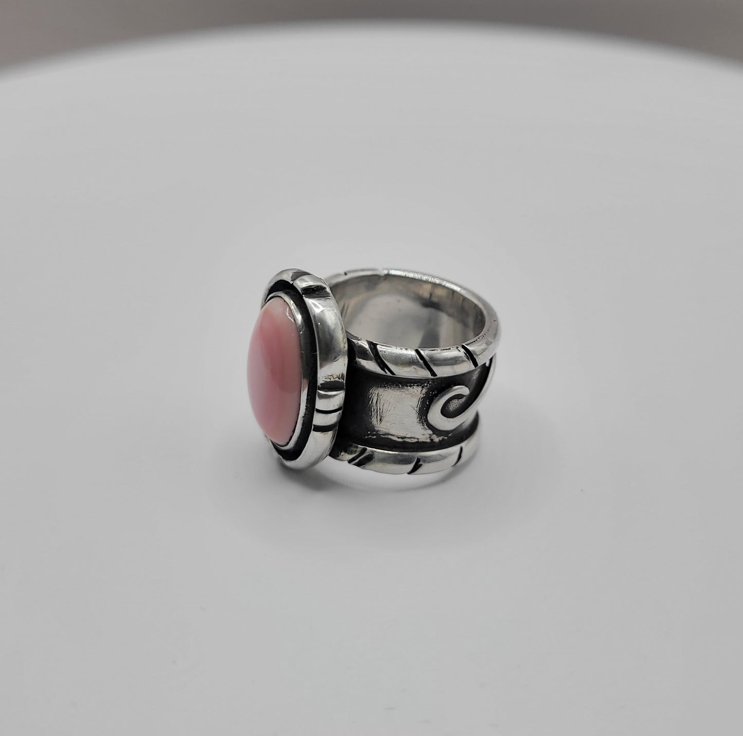 Pink Conch Shell Pinky Ring (size 5)