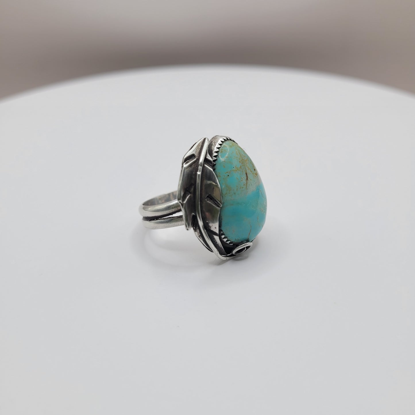 Kingman Turquoise Feather Ring