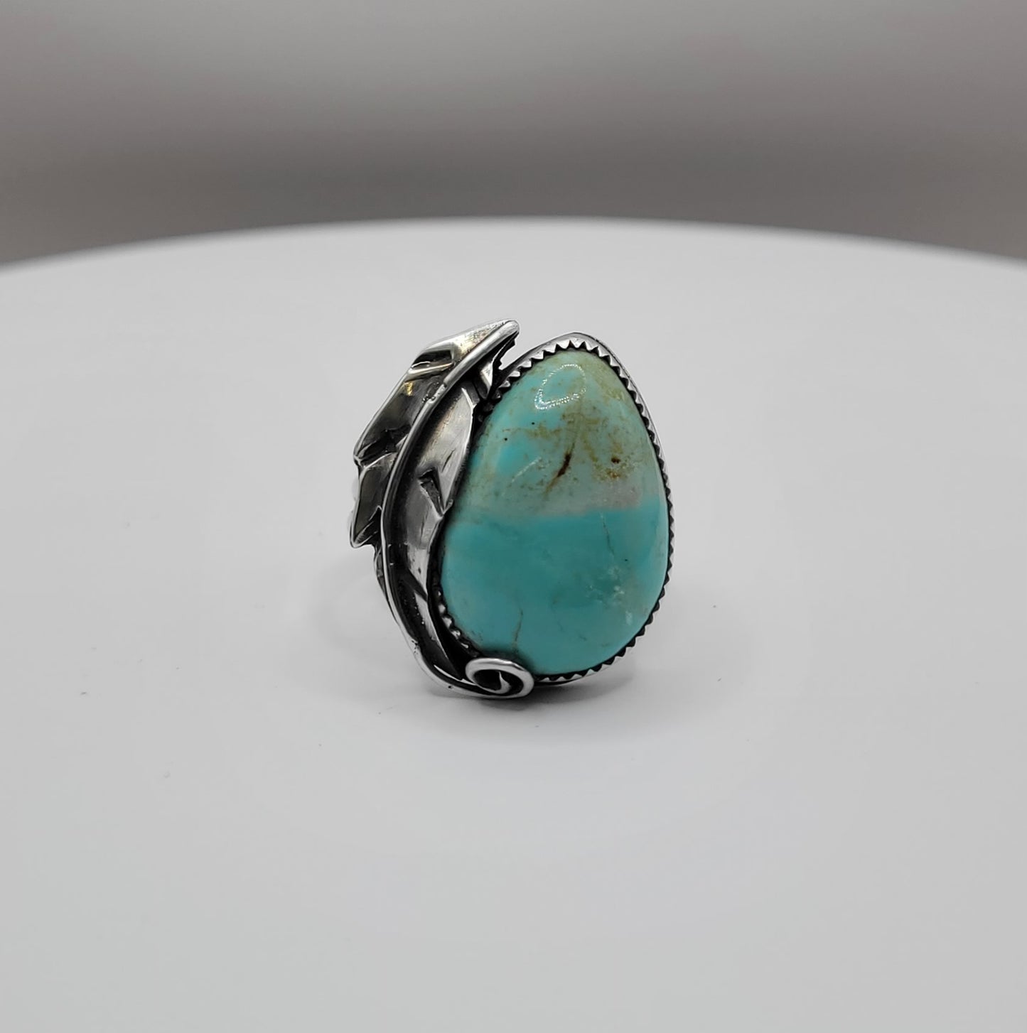 Kingman Turquoise Feather Ring