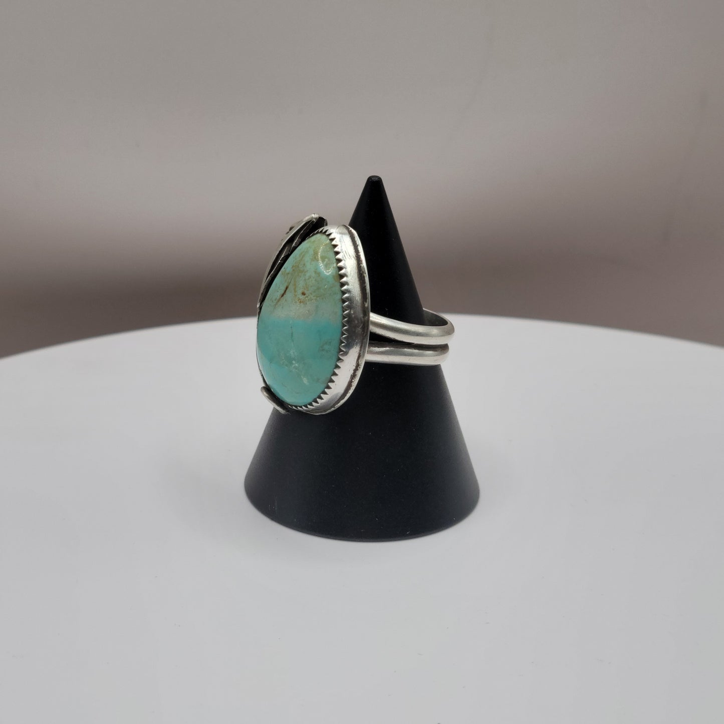 Kingman Turquoise Feather Ring