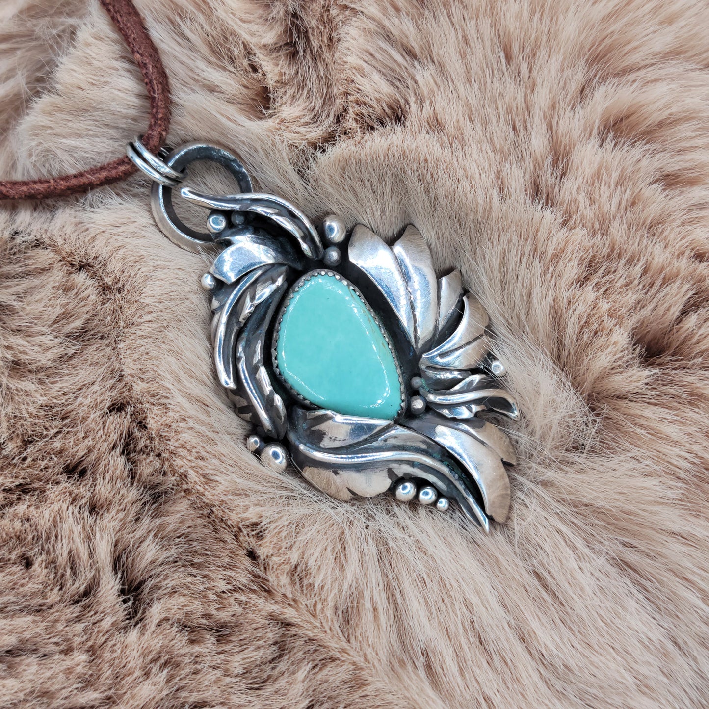 Kingman Turquoise Desert Bloom Pendant