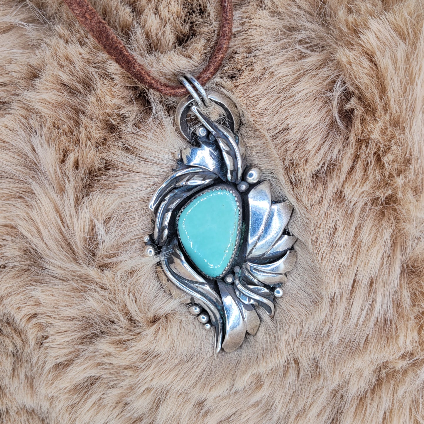 Kingman Turquoise Desert Bloom Pendant